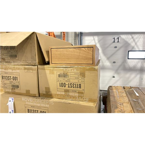 PAIR OF ROVE CONCEPTS DESIGNER DRESDEN ASH WOODEN STORAGE TABLE *IN BOX*