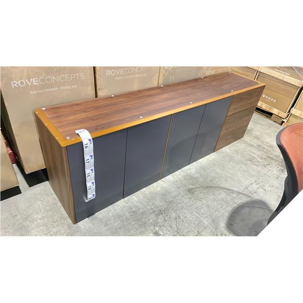 ROVE CONCEPTS DESIGNER AGUSTUS WALNUT VENEER SIDEBOARD SHELVING UNIT *IN BOX, INCOMPLETE