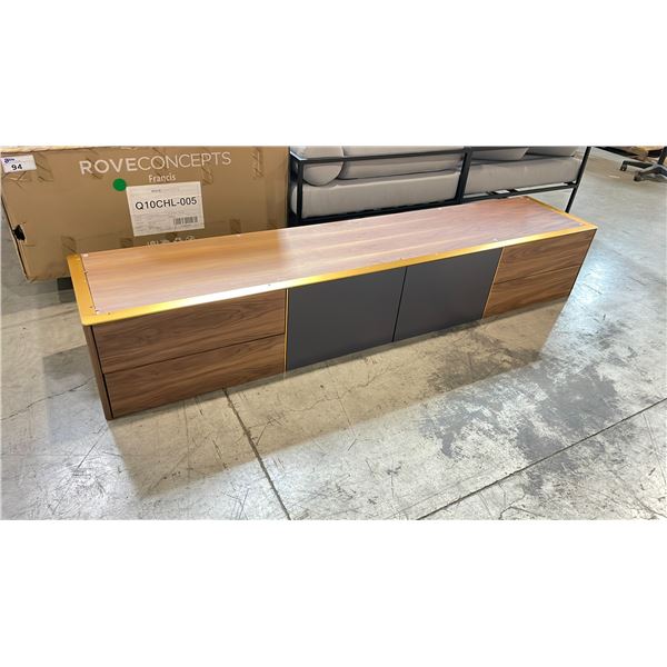 ROVE CONCEPTS DESIGNER AGUSTUS WALNUT TELEVISION STAND SHELVING UNIT *DISPLAY ONLY, NOT IN BOX,