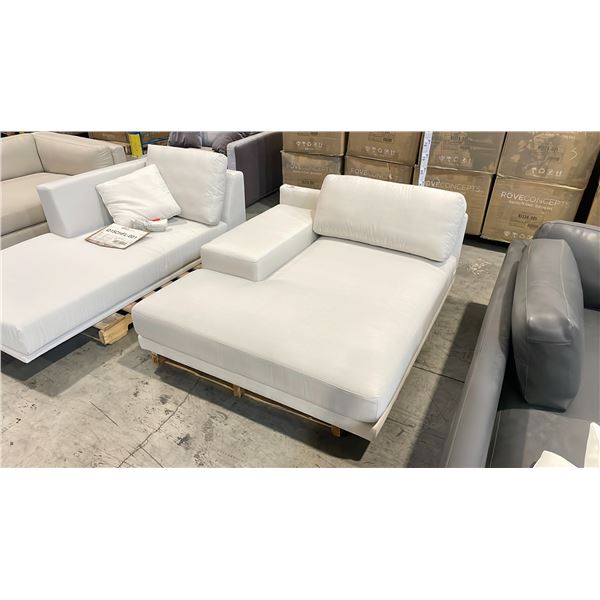 ROVE CONCEPTS DESIGNER DRESDEN WHITE LEFT ARM CHAISE SECTIONAL SECTION *DISPLAY ONLY, NOT IN BOX*