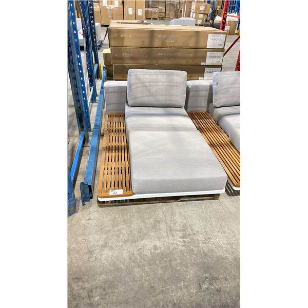 ROVE CONCEPTS DESIGNER FRANCES OUTDOOR TEAK SIDE CHAISE LOUNGER *DISPLAY ONLY, NOT IN BOX*