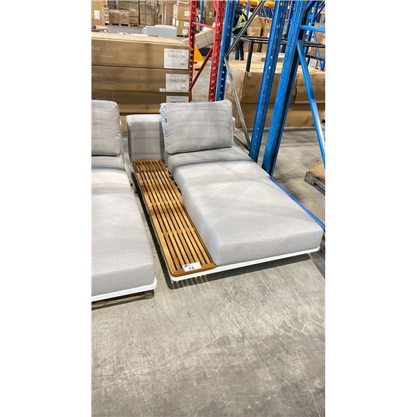 ROVE CONCEPTS DESIGNER FRANCES OUTDOOR TEAK SIDE CHAISE LOUNGER *DISPLAY ONLY, NOT IN BOX*