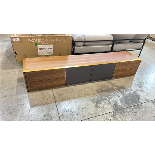ROVE CONCEPTS DESIGNER AGUSTUS WALNUT TELEVISION STAND SHELVING UNIT *IN BOX, INCOMPLETE