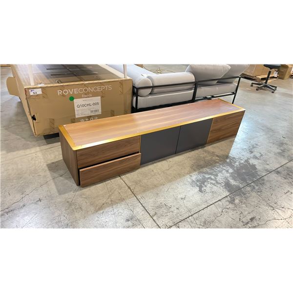 ROVE CONCEPTS DESIGNER AGUSTUS WALNUT TELEVISION STAND SHELVING UNIT *IN BOX, INCOMPLETE*