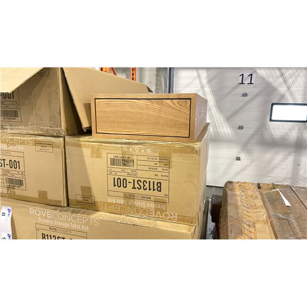PAIR OF ROVE CONCEPTS DESIGNER DRESDEN ASH WOODEN STORAGE TABLE *IN BOX*