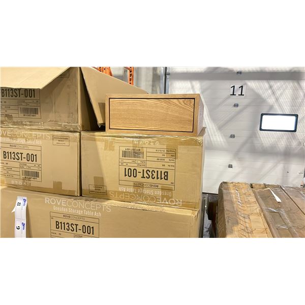 PAIR OF ROVE CONCEPTS DESIGNER DRESDEN ASH WOODEN STORAGE TABLE *IN BOX*