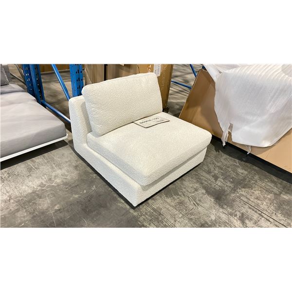 ROVE CONCEPTS DESIGNER MILO ARMLESS TEDDY PEARL SECTIONAL SECTION *DISPLAY ONLY, NOT IN BOX*