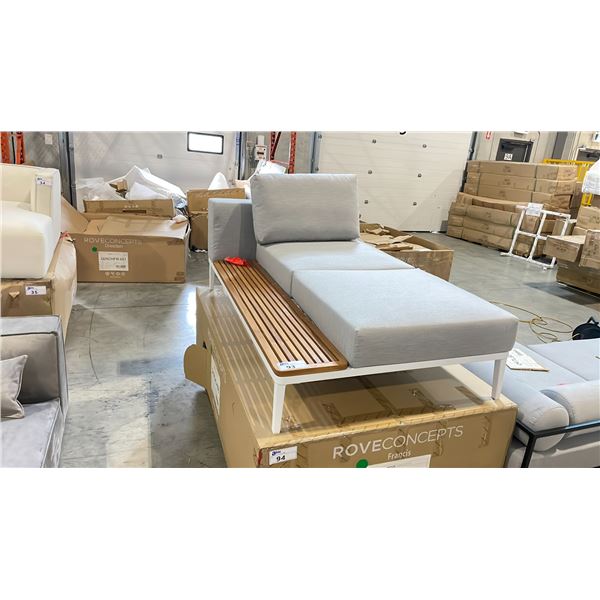 ROVE CONCEPTS DESIGNER FRANCES OUTDOOR TEAK SIDE CHAISE LOUNGER *DISPLAY ONLY, NOT IN BOX*