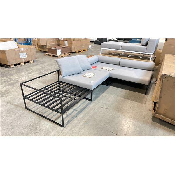ROVE CONCEPTS DESIGNER EVERETT GREY / BLACK 2PCS OUTDOOR CHAISE SECTIONAL *DISPLAY ONLY, NOT IN