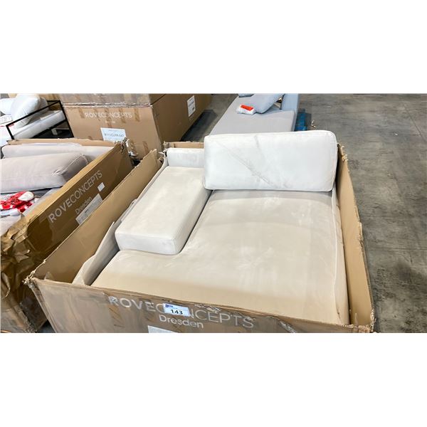 ROVE CONCEPTS DESIGNER DRESDEN VEGAN SUEDE LEFT ARM CHAISE SECTIONAL SECTION *DISPLAY ONLY, NOT IN