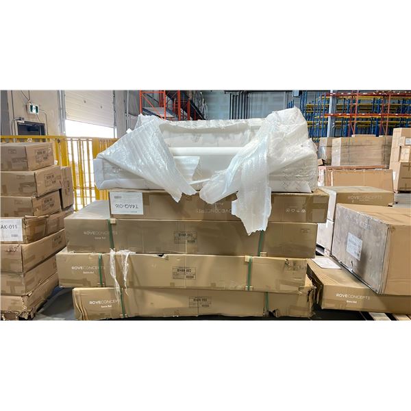 ROVE CONCEPTS DESIGNER PORTER SECTIONAL SECTION & PALLET OF ASSORTED FURNITURE PARTS *IN BOX*