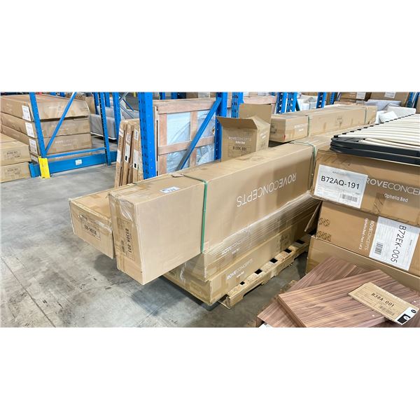 PALLET OF ROVE CONCEPTS DESIGNER ASSORTED ASHER, MIKKEL, BED PARTS *IN BOX*