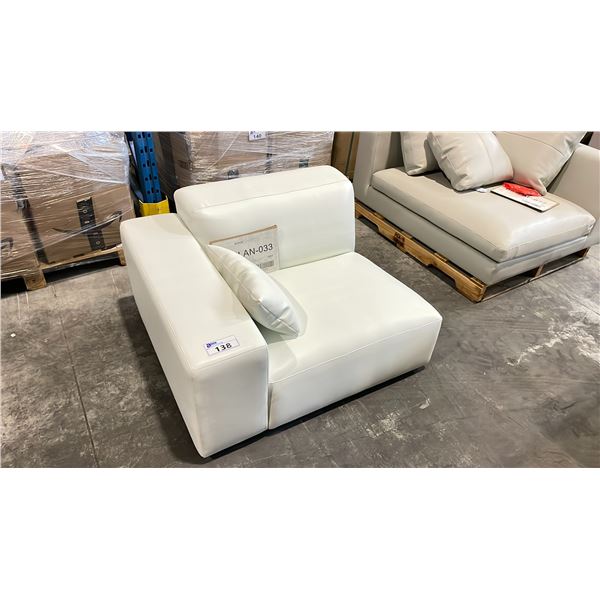 ROVE CONCEPTS DESIGNER PORTIER CREAM LEATHER CORNER SECTIONAL SECTION *DISPLAY ONLY, NOT IN BOX*