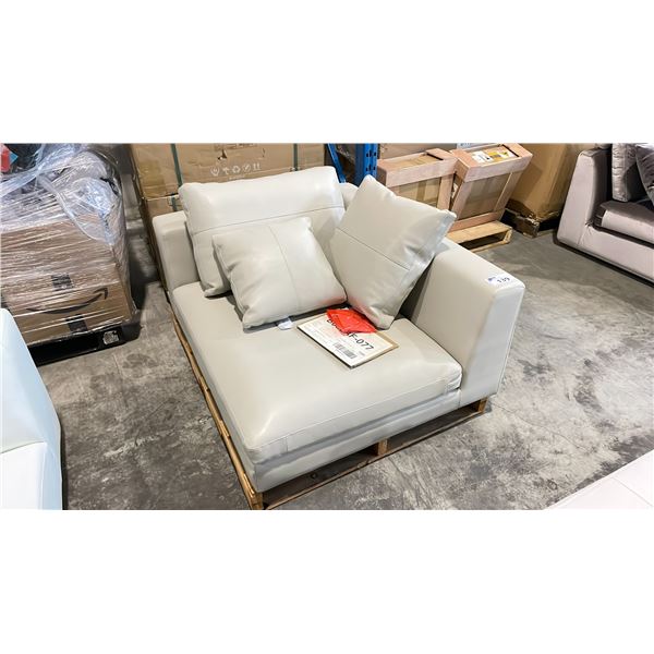 ROVE CONCEPTS DESIGNER HUGO GREY LEATHER CORNER SECTIONAL SECTION *DISPLAY ONLY, NOT IN BOX*