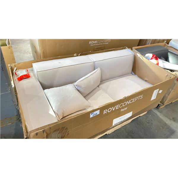 ROVE CONCEPTS DESIGNER PORTER OYSTER WEAVE LEFT ARM 2 SEAT SECTIONAL SECTION *IN BOX*