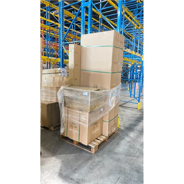 PALLET OF ROVE CONCEPTS DESIGNER ASSORTED ARLO DESK PARTS & SHELVING UNIT *IN BOX*
