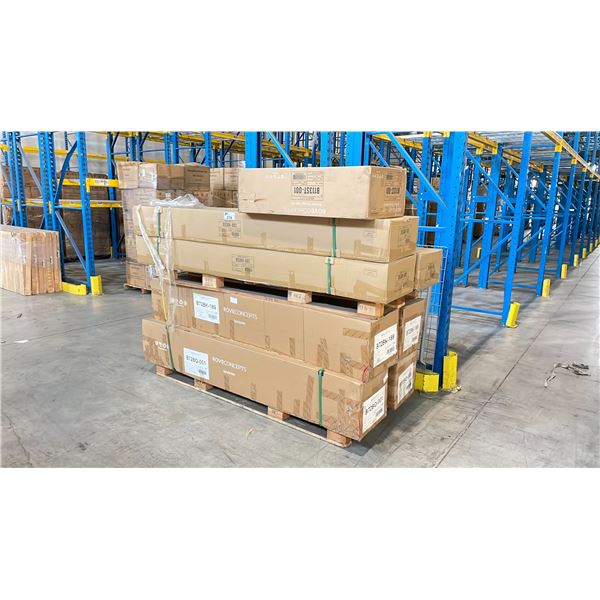 PALLET OF ROVE CONCEPTS DESIGNER ASSORTED OPHELIA, & MIKKEL BED PARTS *IN BOX*