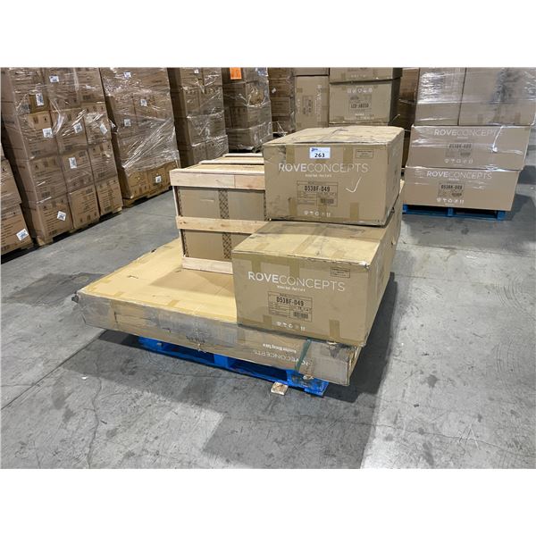 PALLET OF ROVE CONCEPTS DESIGNER ASSORTED BED PARTS IN BOX *MUST TAKE ALL ON PALLET*