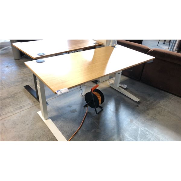 JARVIS BAMBOO 60" X 27" INCH ELECTRIC SIT/STAND COMPUTER TABLE