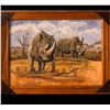 Image 1 : Original 3D rhino sculpture painting --  “Echoes in the Wilderness”