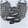 Image 6 : Rebel Chic Silver Tone Necklace with Python and Chain Design