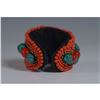 Image 2 : Handcrafted Beaded Cuff Bracelet with Colored Stone Accents