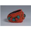 Image 3 : Handcrafted Beaded Cuff Bracelet with Colored Stone Accents