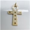 Image 1 : 18K Gold and Bone Ankh Pendant