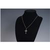 Image 1 : Sterling Cross Pendant with Marcasite on 800 Silver Chain