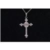 Image 2 : Sterling Cross Pendant with Marcasite on 800 Silver Chain