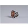 Image 1 : Silver Tone Ring with Agate Stone, Signed