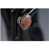 Image 2 : Silver Tone Ring with Agate Stone, Signed