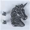 Image 2 : Majestic Pewter Unicorn Brooch and Earrings Set