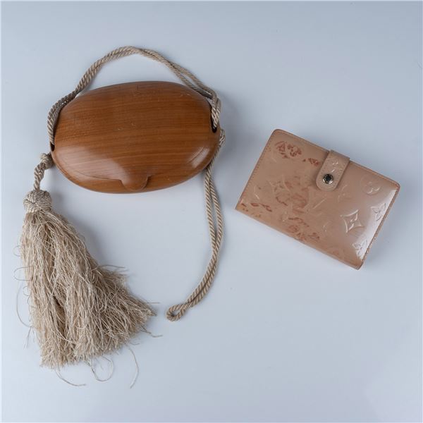 2pc Fendi Wooden Tassel Clutch Bag & Louis Vuitton Wallet