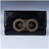Image 1 : Morabito Paris Crocodile Embossed Leather Evening Clutch
