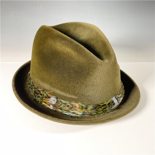 Champ Trilby Hat, Feather Band, Original Box