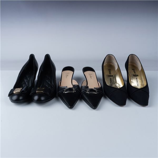 3 Pairs of Cole Haan & Rene Mancini Designer Women's Heels