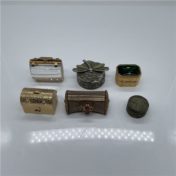 6pc Vintage Miniature Pill Boxes