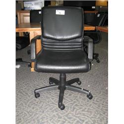 Black Leather Mid Back Chair