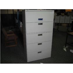 Grey 5 Drawer Lateral File Cabinet