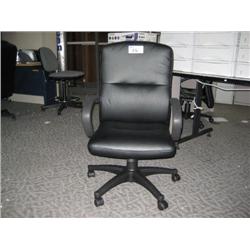 Black Leather Mid Back Managers Tilter Chair