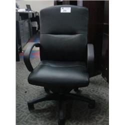 Black Leather Mid-back Executive Tilter Chair