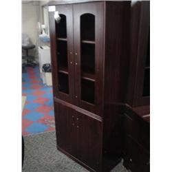 Mahogany Glass Door Hutch