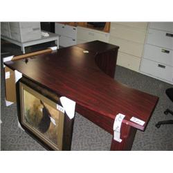 Mahogany  J-shape  Computer Desk (p-46)