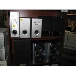 Lot Of Assorted Stereo Speakers/subs (9 Pcs)