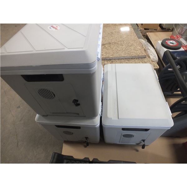 Three 12 Volt Kooltron Travel Coolers