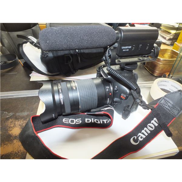 Canon EOS Rebel T3I Digital Camera w/ Takstar SGC-598 Microphone w/ Canon 75-300mm Lens