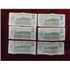 Image 2 : 6 Canadian 1973 One Dollar Bills