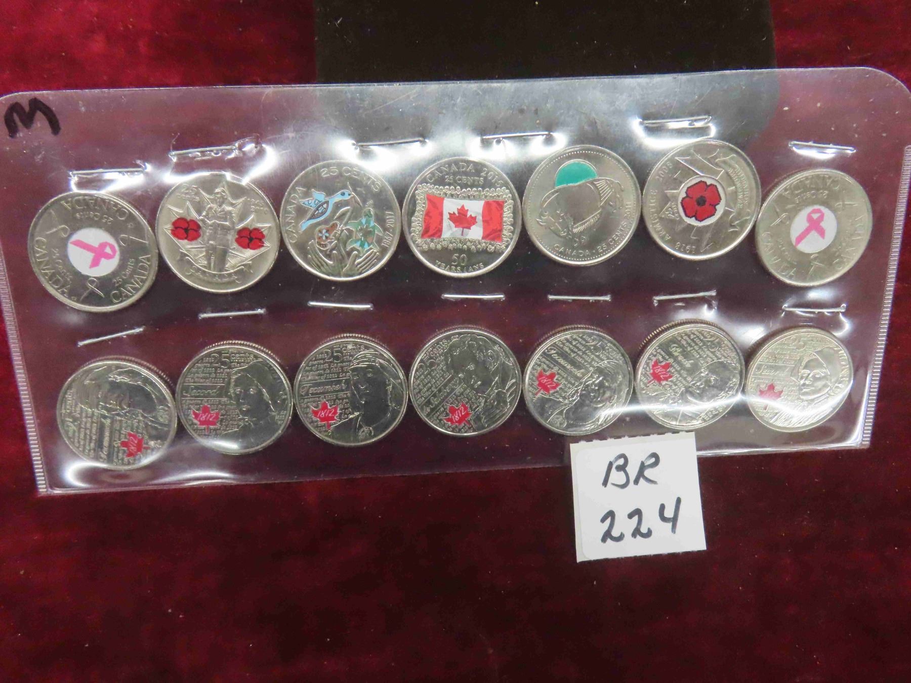 Color Quarters Canadian 14 Colored Quarters