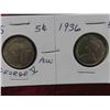 Image 2 : Canadian 1935, 36 King George V Nickels 